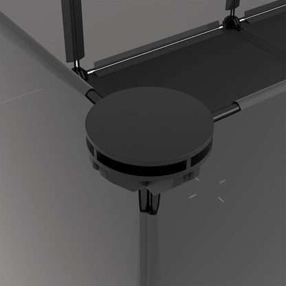 Dierenhok klein 144x74x46,5 cm polypropeen en staal zwart