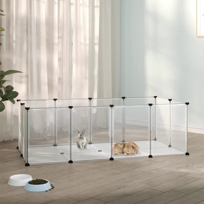 Dierenhok klein 144x74x46,5 cm polypropeen en staal transparant