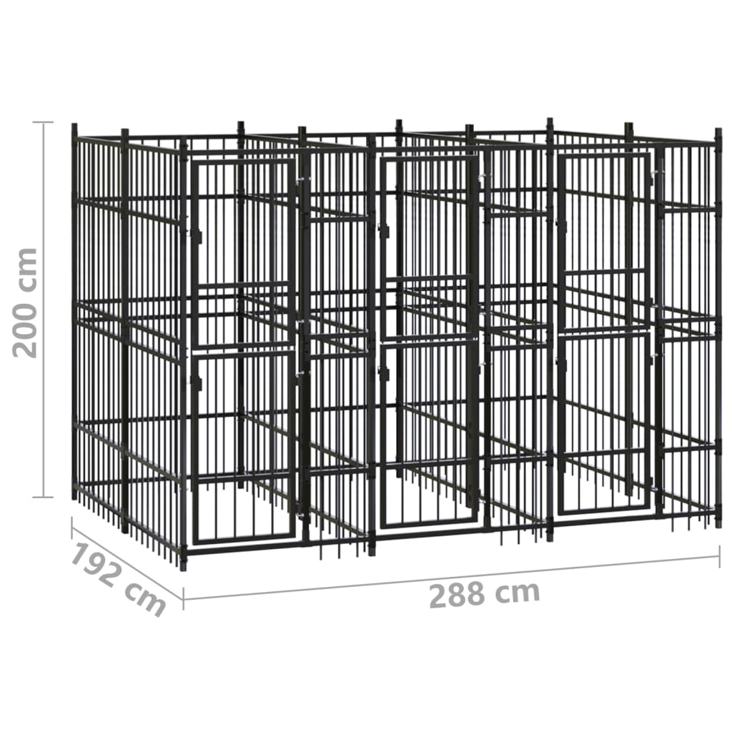 Hondenkennel 5,53 m² staal