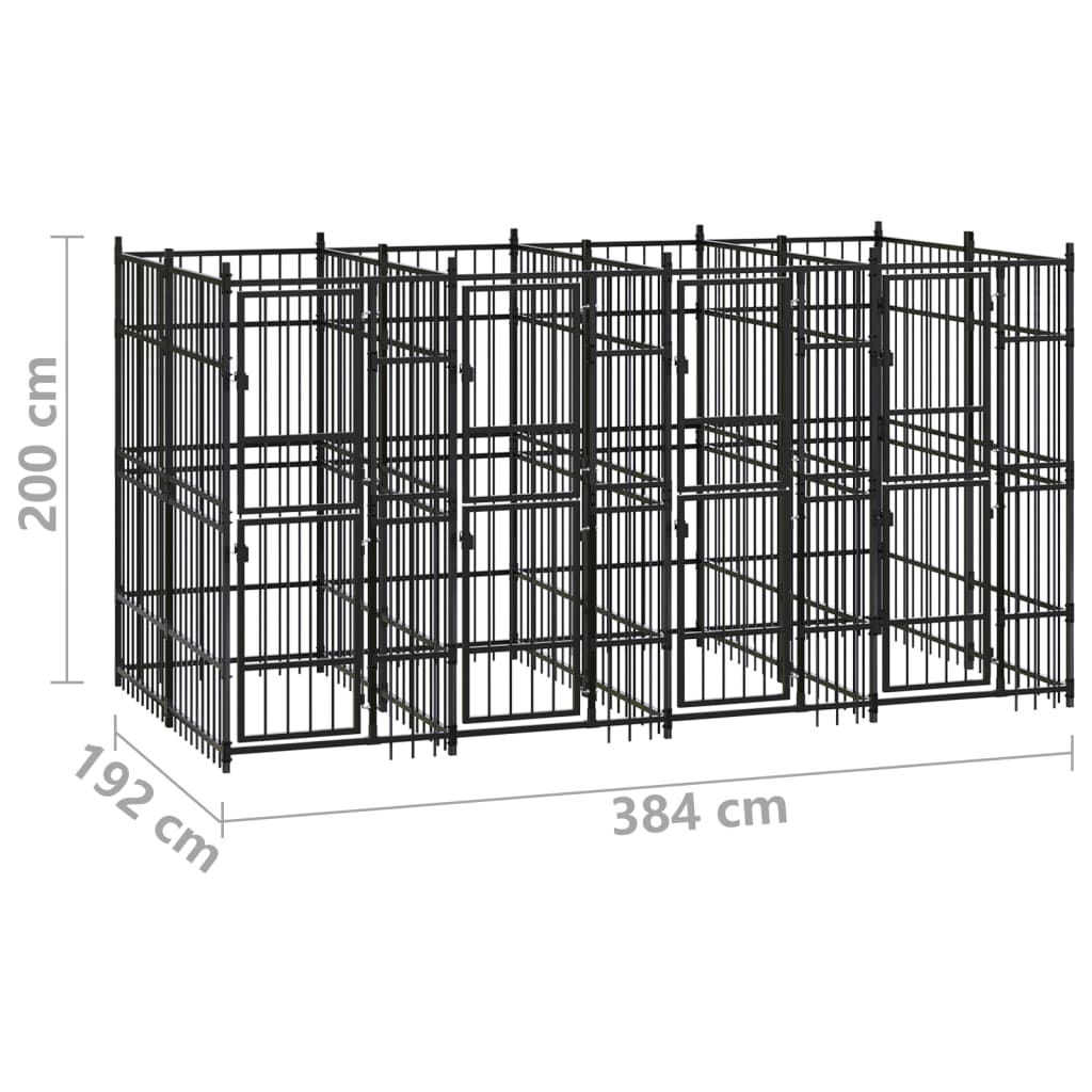Hondenkennel 7,37 m² staal