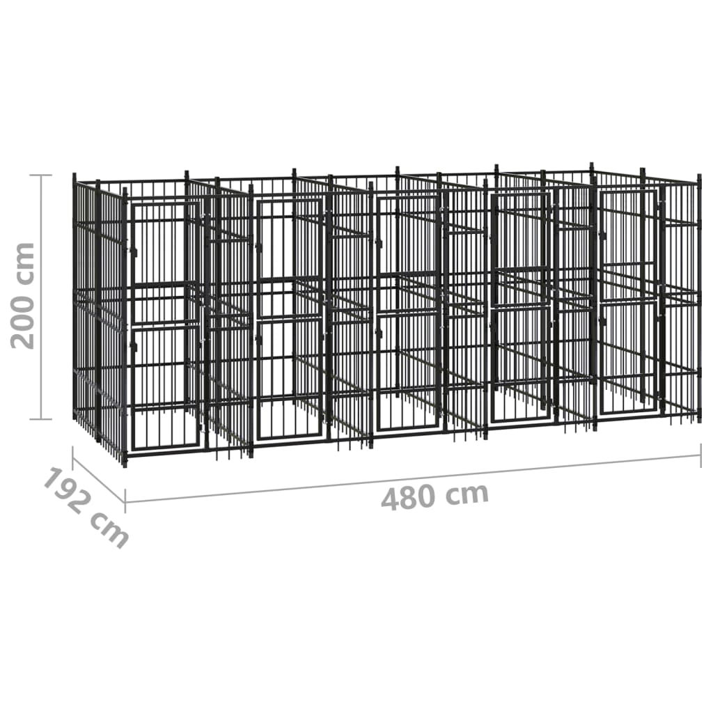 Hondenkennel 9,22 m² staal