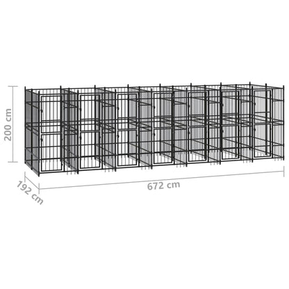 Hondenkennel 12,9 m² staal