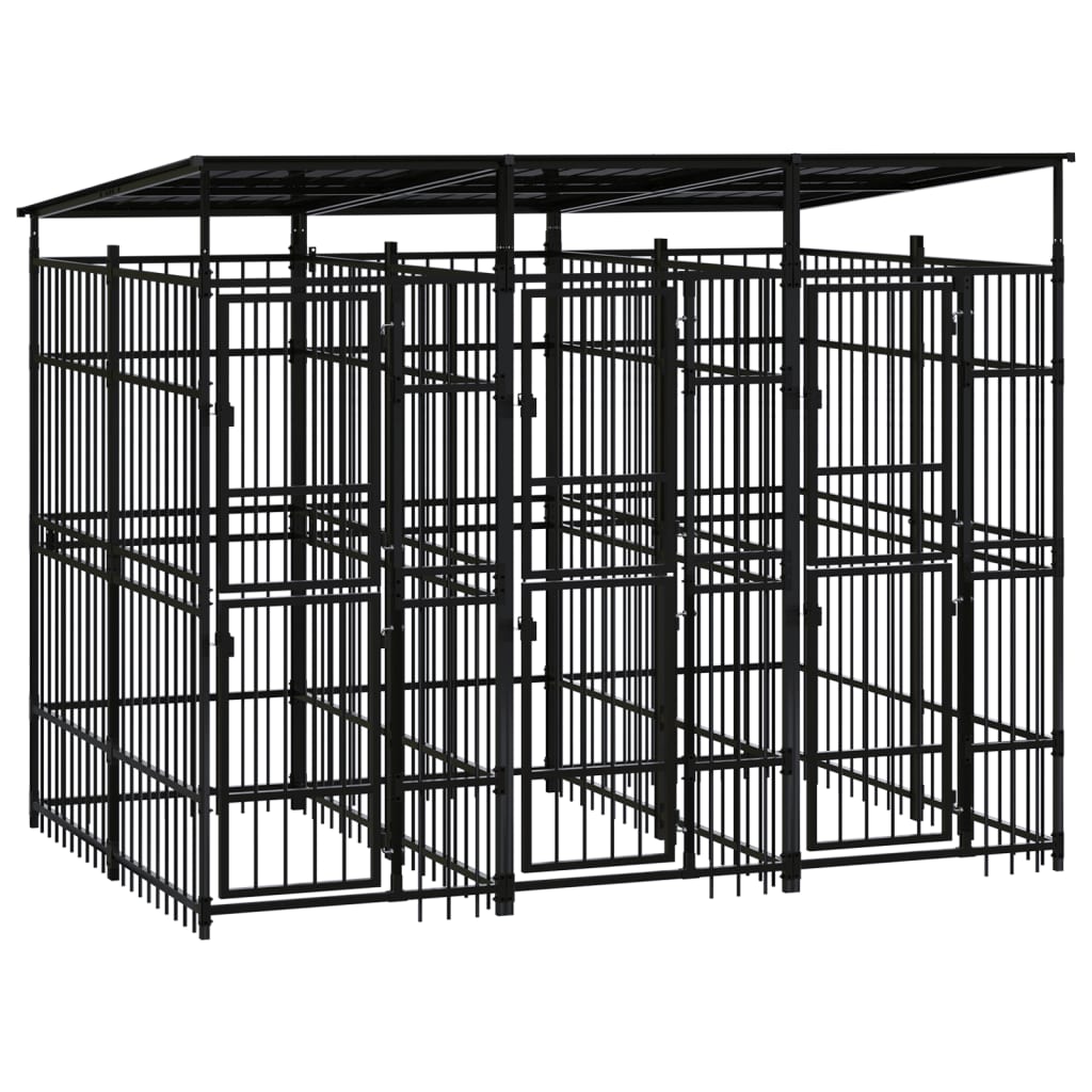 Hondenkennel met dak 5,53 m² staal
