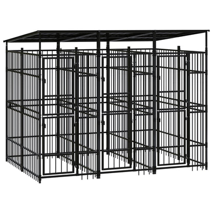 Hondenkennel met dak 5,53 m² staal