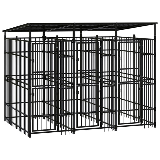 Hondenkennel met dak 5,53 m² staal