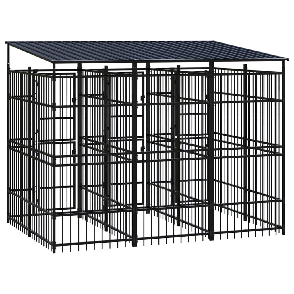 Hondenkennel met dak 5,53 m² staal
