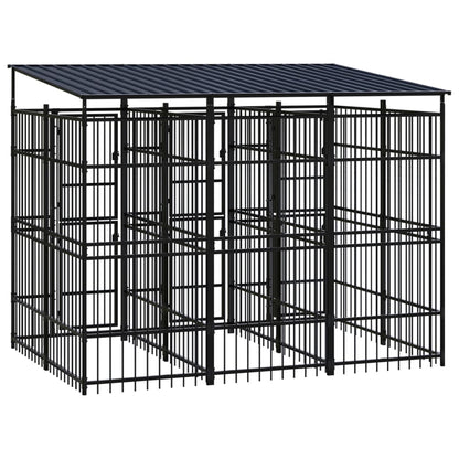 Hondenkennel met dak 5,53 m² staal