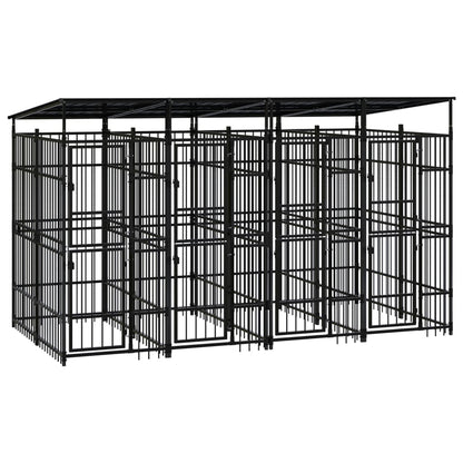 Hondenkennel met dak 7,37 m² staal