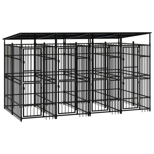Hondenkennel met dak 7,37 m² staal