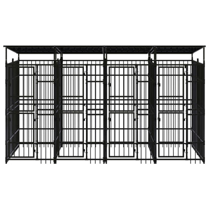 Hondenkennel met dak 7,37 m² staal