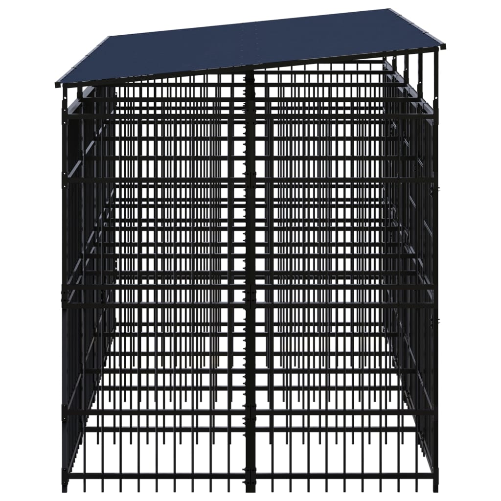 Hondenkennel met dak 7,37 m² staal