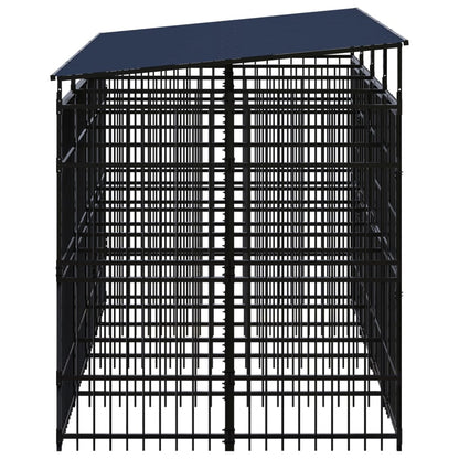 Hondenkennel met dak 7,37 m² staal