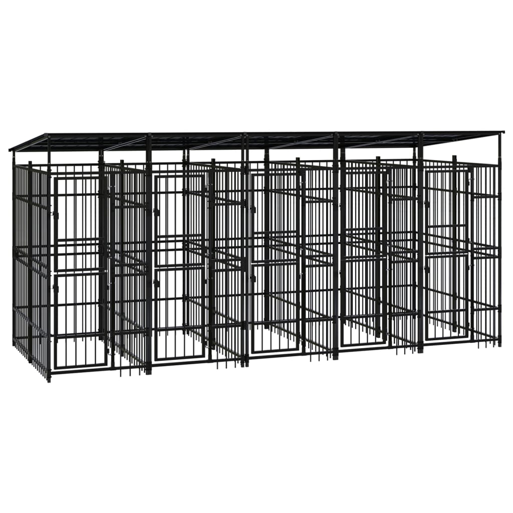 Hondenkennel met dak 9,22 m² staal