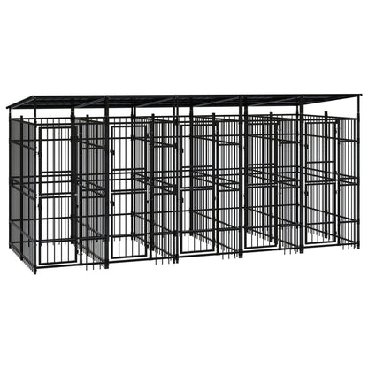 Hondenkennel met dak 9,22 m² staal