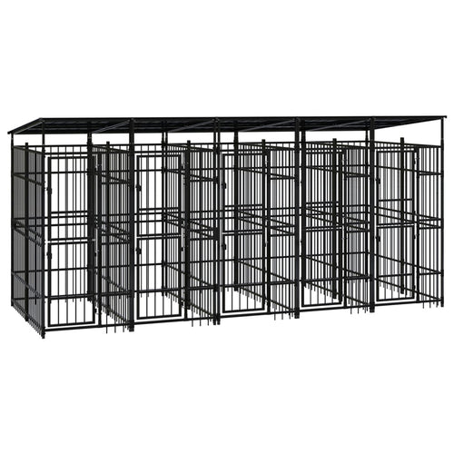 Hondenkennel met dak 9,22 m² staal