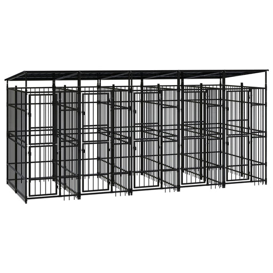 Hondenkennel met dak 9,22 m² staal