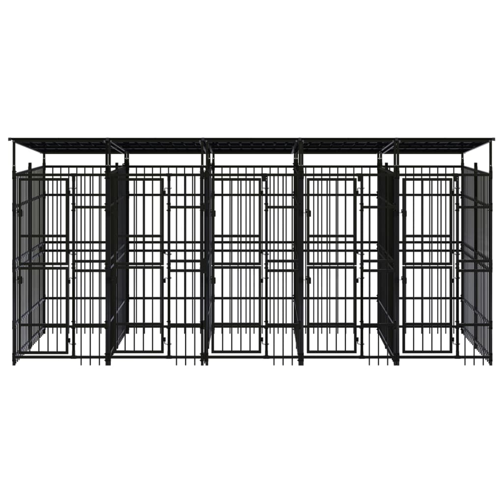Hondenkennel met dak 9,22 m² staal