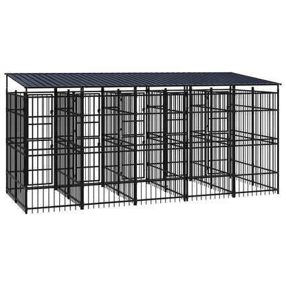 Hondenkennel met dak 9,22 m² staal