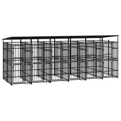 Hondenkennel met dak 11,06 m² staal