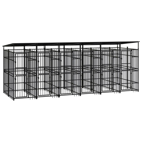 Hondenkennel met dak 11,06 m² staal
