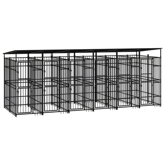 Hondenkennel met dak 11,06 m² staal