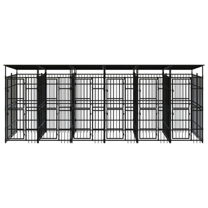 Hondenkennel met dak 11,06 m² staal