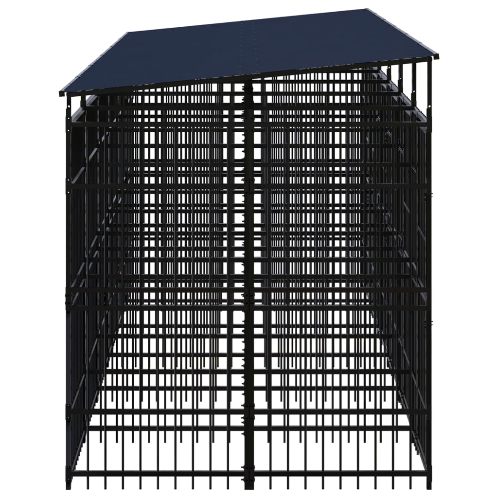 Hondenkennel met dak 11,06 m² staal