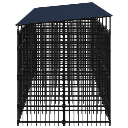 Hondenkennel met dak 12,9 m² staal