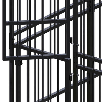 Hondenkennel met dak 12,9 m² staal