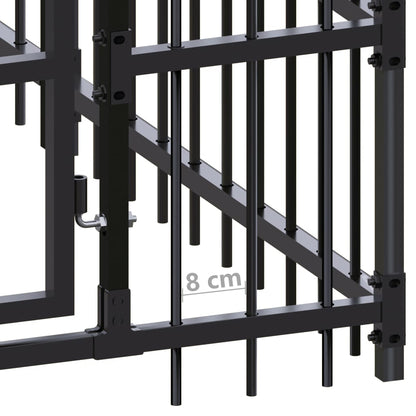 Hondenkennel met dak 12,9 m² staal
