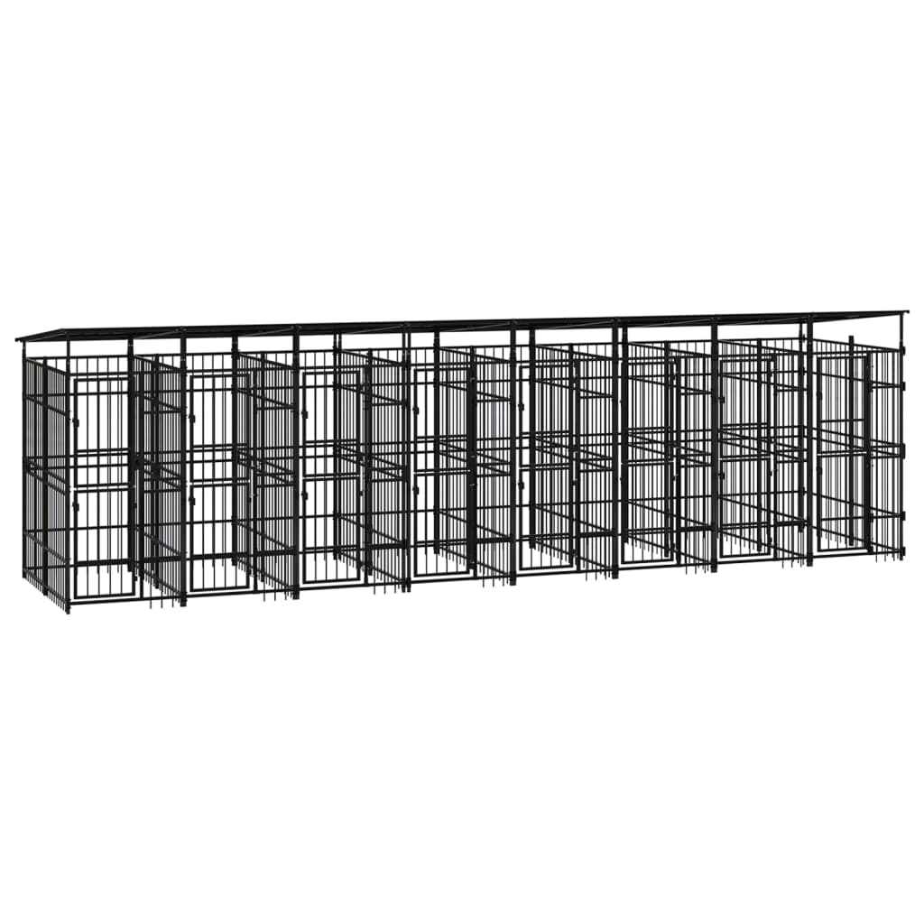 Hondenkennel met dak 14,75 m² staal