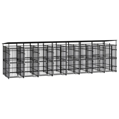Hondenkennel met dak 14,75 m² staal