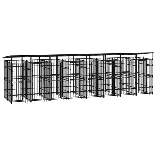 Hondenkennel met dak 14,75 m² staal