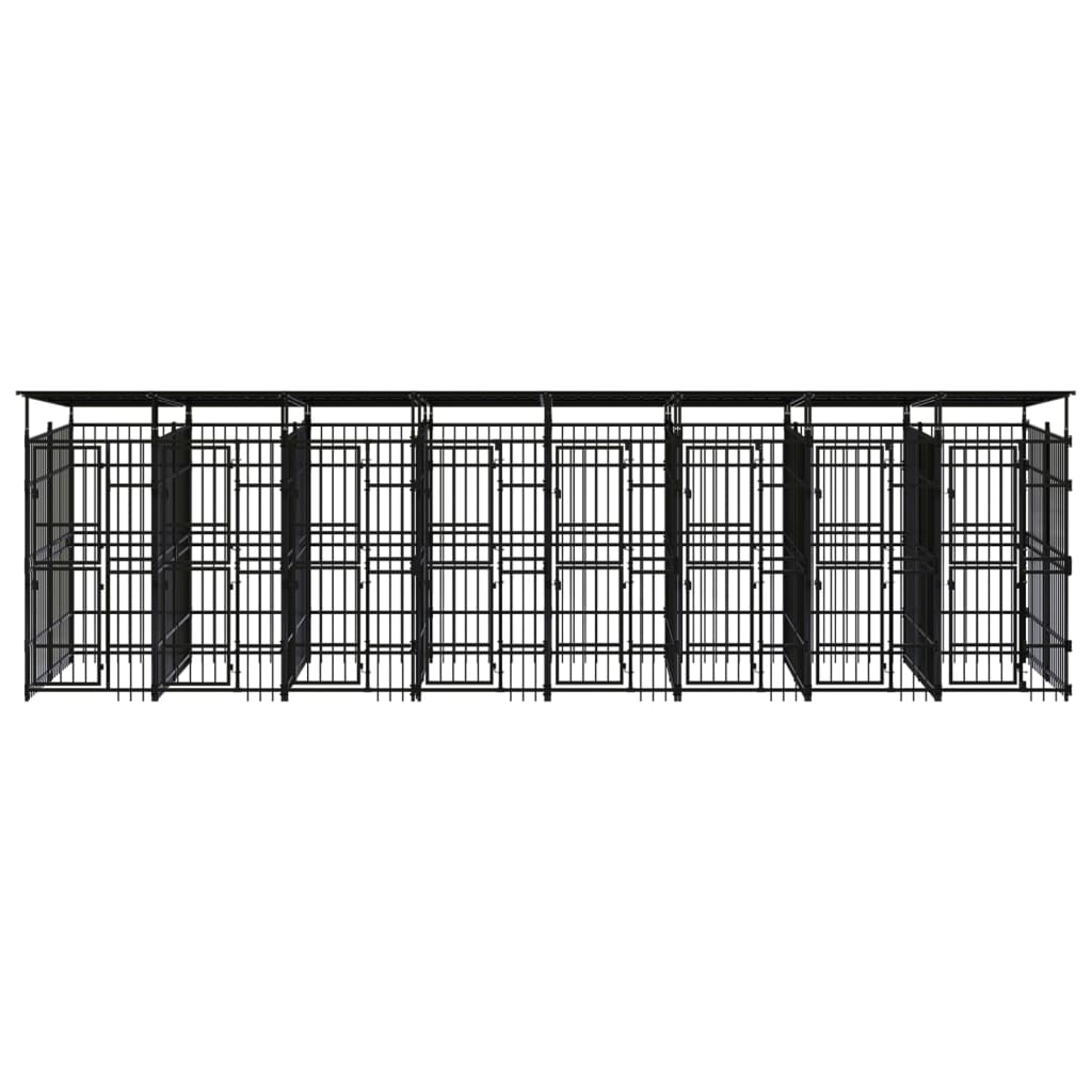 Hondenkennel met dak 14,75 m² staal