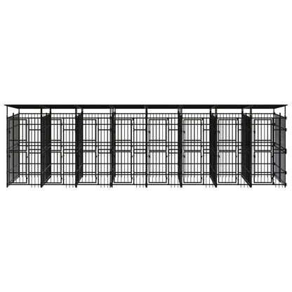 Hondenkennel met dak 14,75 m² staal