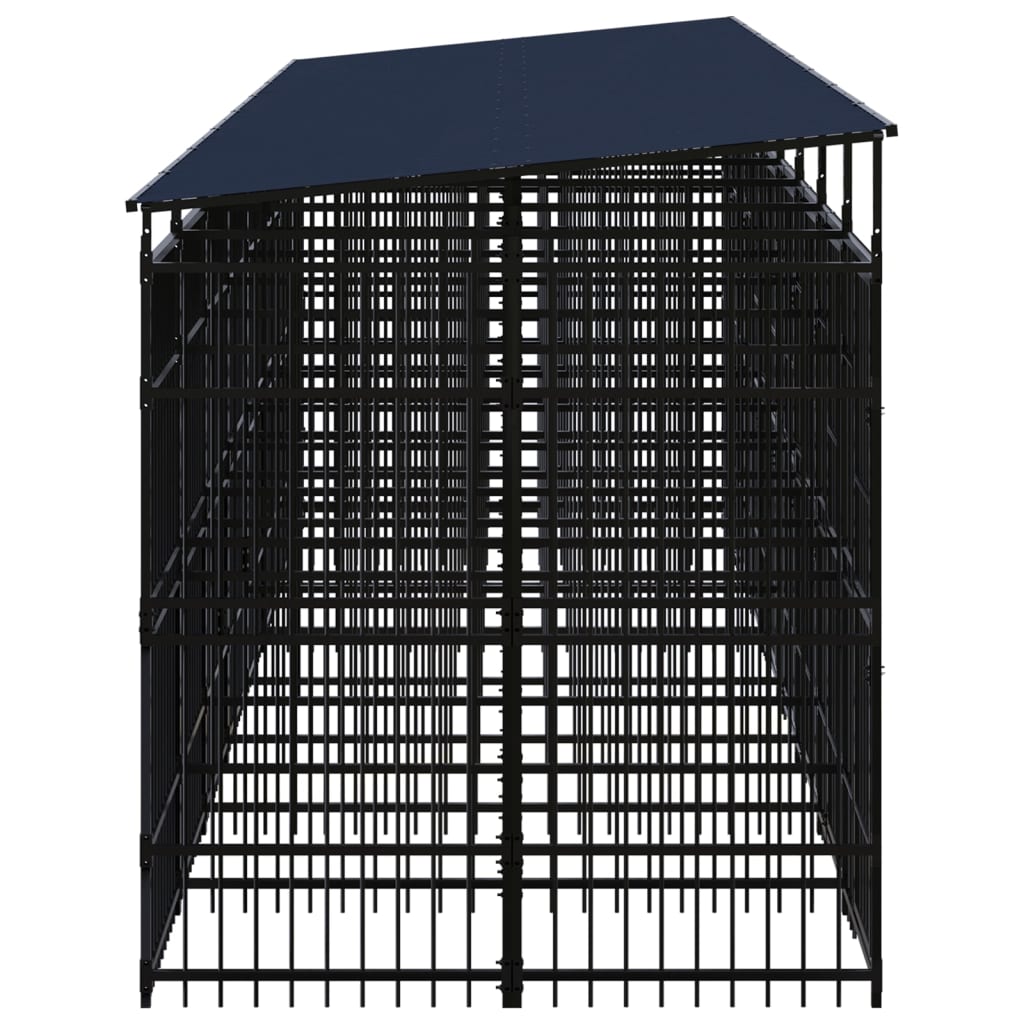 Hondenkennel met dak 14,75 m² staal