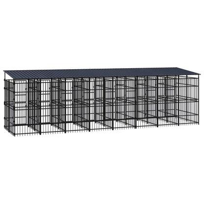 Hondenkennel met dak 14,75 m² staal