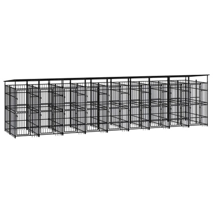 Hondenkennel met dak 16,59 m² staal