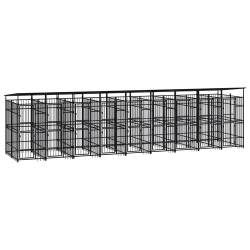 Hondenkennel met dak 16,59 m² staal