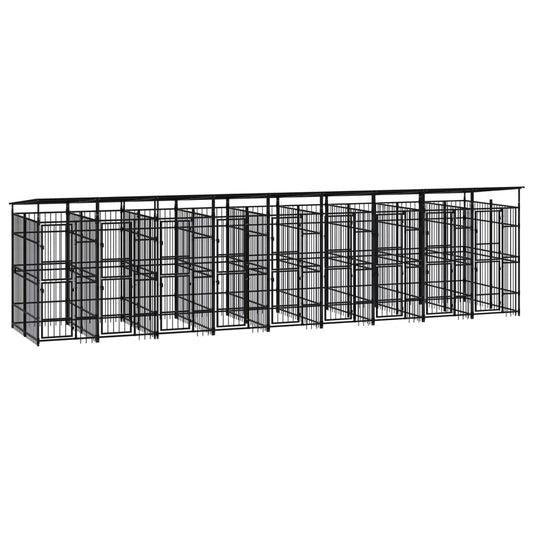 Hondenkennel met dak 16,59 m² staal