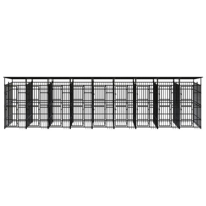 Hondenkennel met dak 16,59 m² staal