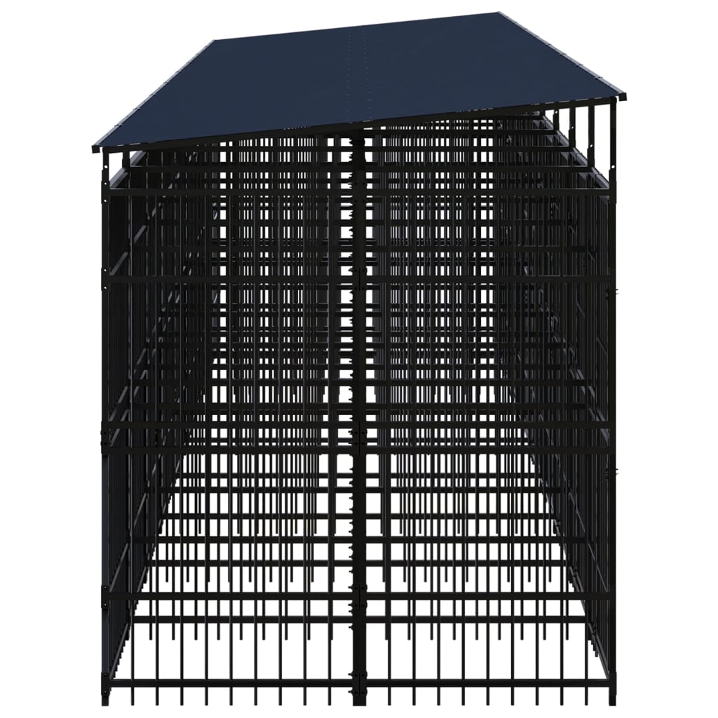 Hondenkennel met dak 16,59 m² staal