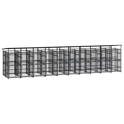 Hondenkennel met dak 18,43 m² staal