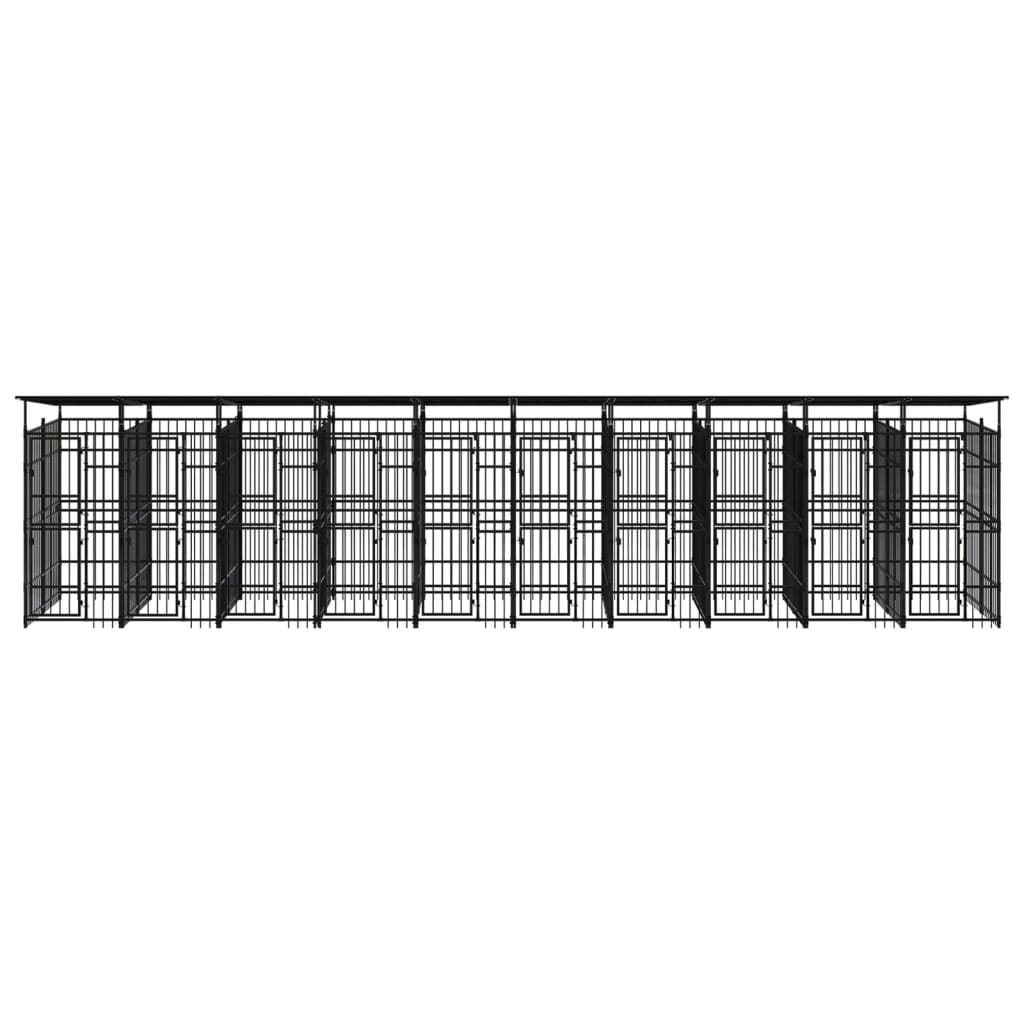Hondenkennel met dak 18,43 m² staal