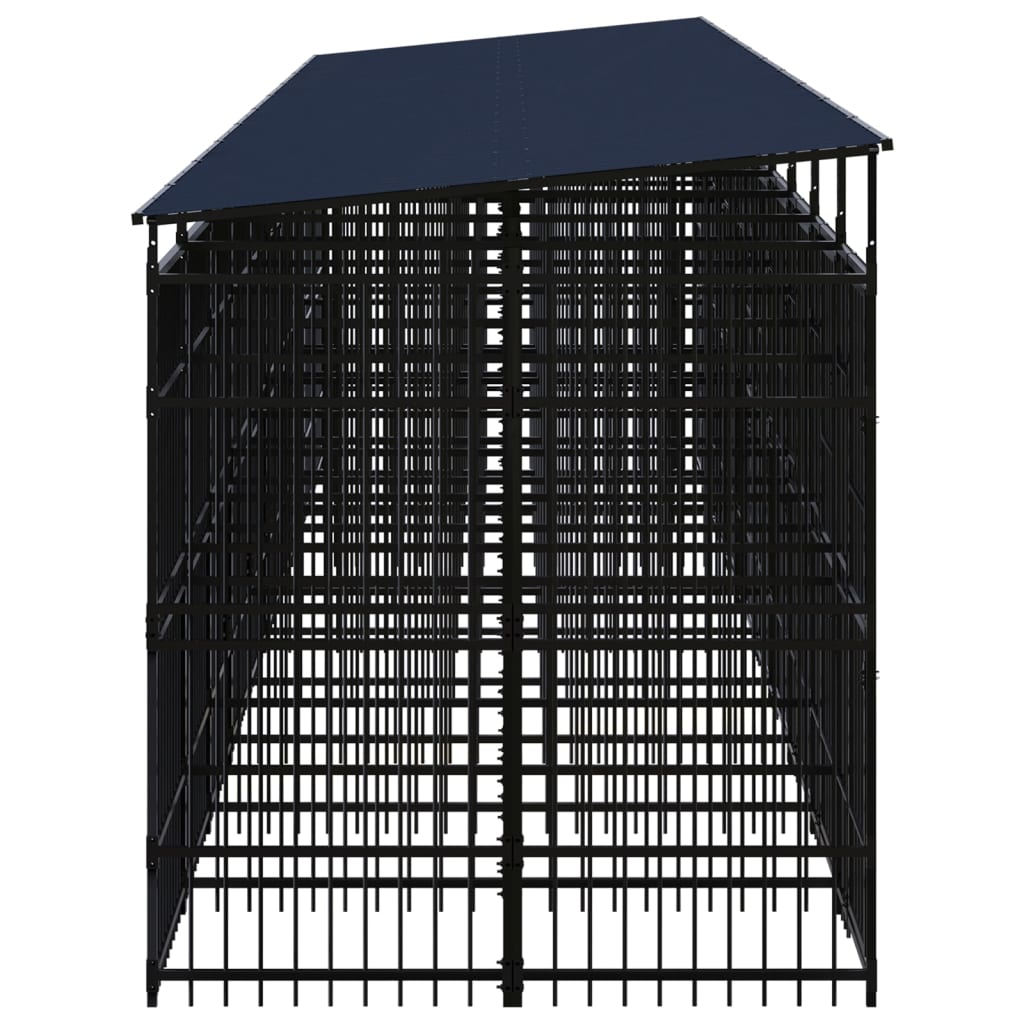 Hondenkennel met dak 18,43 m² staal