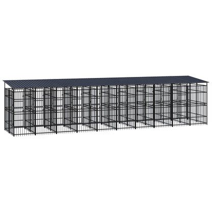 Hondenkennel met dak 18,43 m² staal
