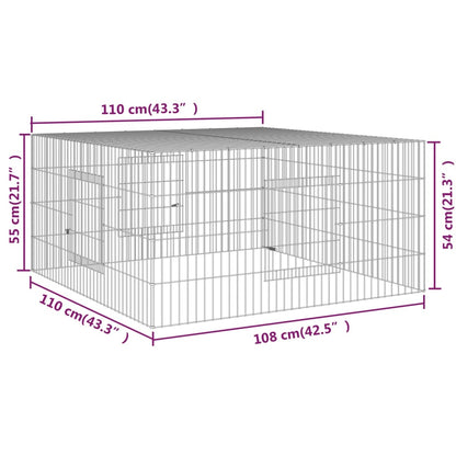 Konijnenkooi 110x110x55 cm gegalvaniseerd ijzer