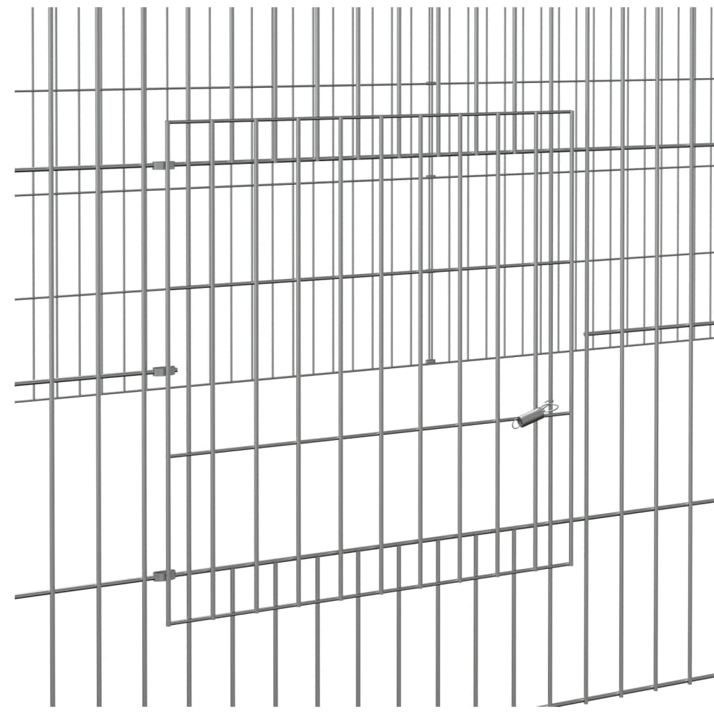 Konijnenkooi met 2 panelen 220x110x55 cm gegalvaniseerd ijzer