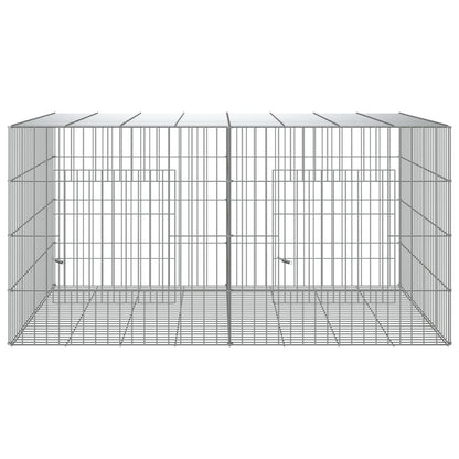 Konijnenkooi met 2 panelen 110x79x54 cm gegalvaniseerd ijzer