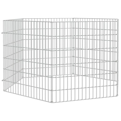 Dierenverblijf 6 panelen 54x60 cm gegalvaniseerd ijzer